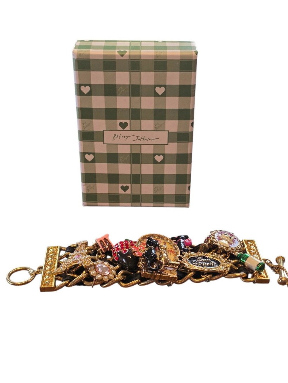 Betsey Johnson Paris Is Always A Good Idea Cat Lovers Gold Charm Bracelet - Picture 15 of 16
